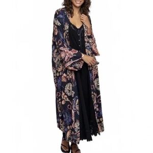 Natural Life Floral Maxi Kimono Robe NWT